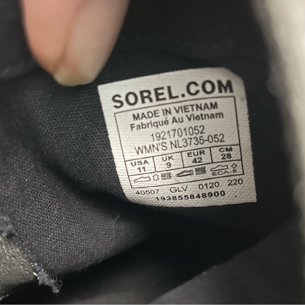 Sorel Boots Harlow Distressed Leather Waterproof Lug Sole Comfort Quarry Grey - Picture 15 of 15